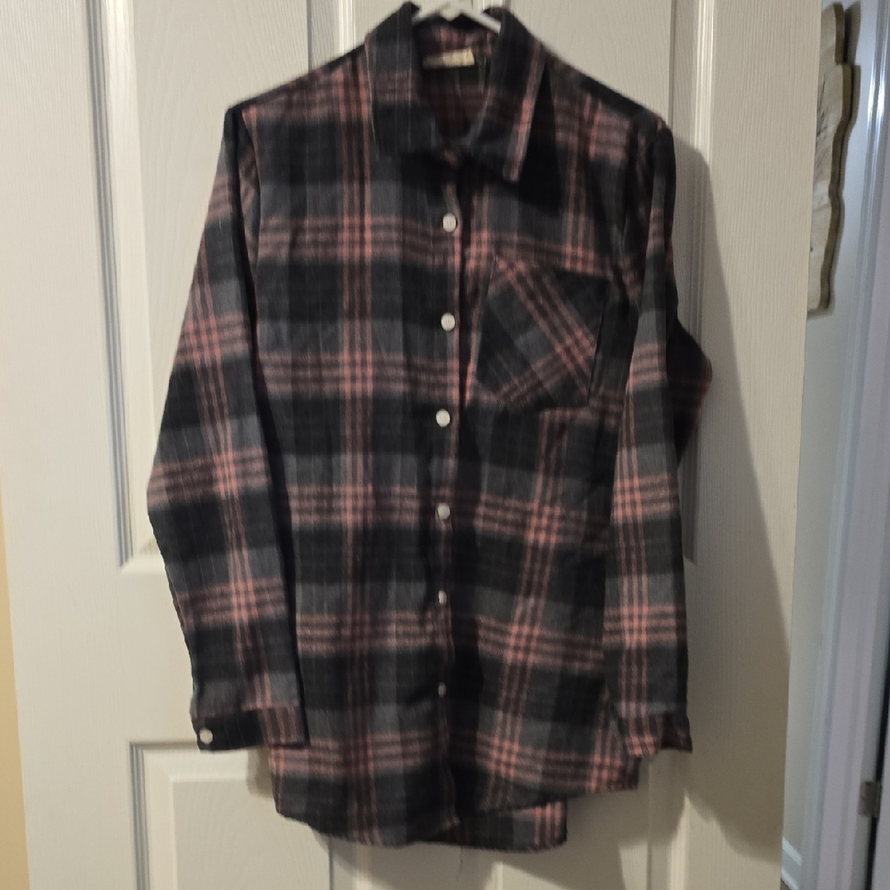 ADORA Black and Pink Checkered Women's Shirt